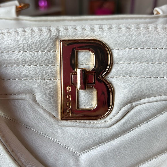 Bebe White Quilted Chevron Satchel - Picture 6 of 11